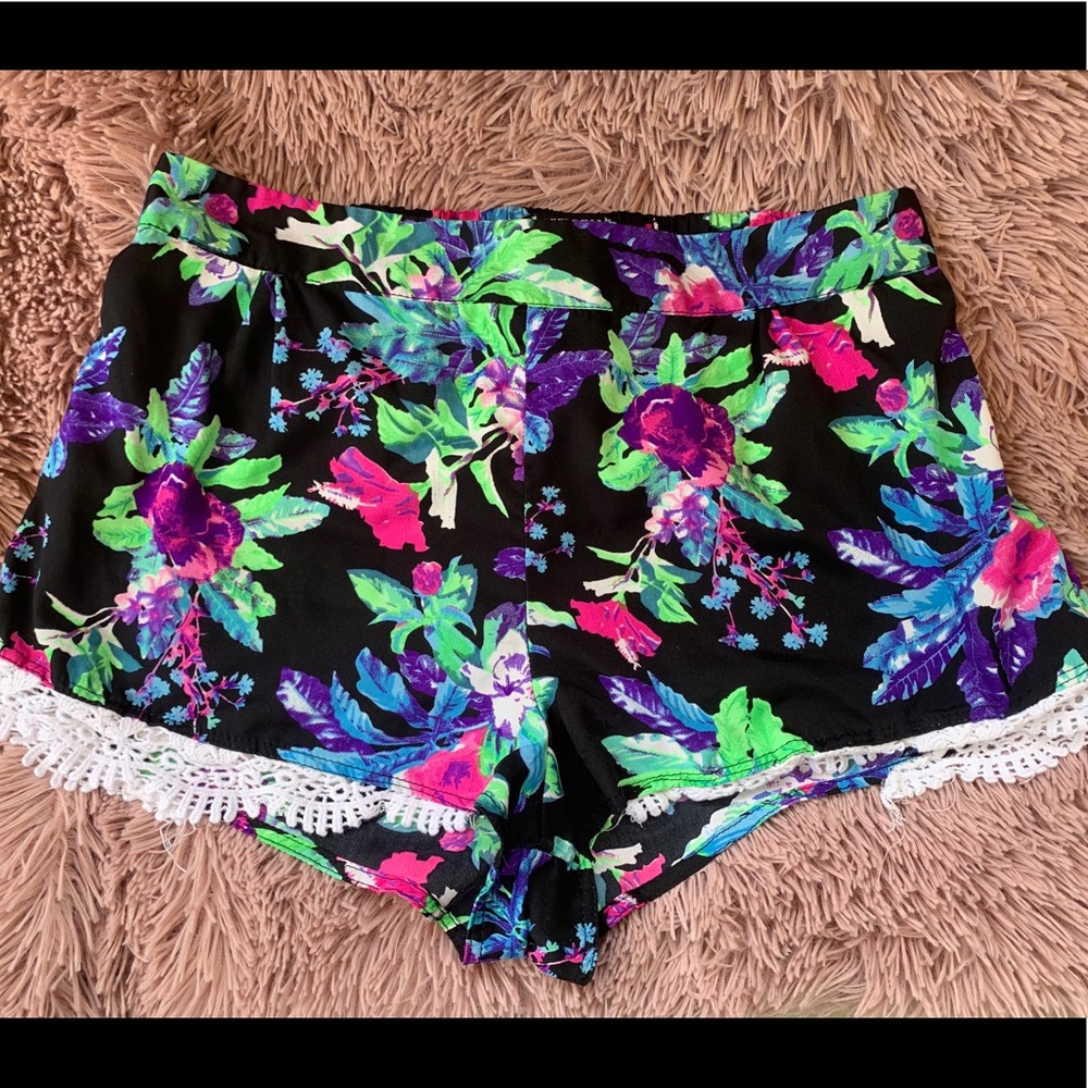 Floral and Lace Shorts